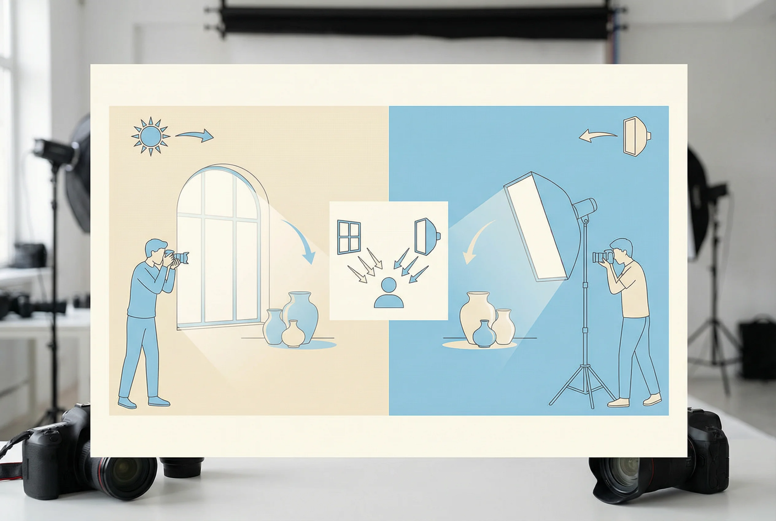 Основы работы со светом в фотографии, демонстрация естественного и искусственного освещения, 1200x800